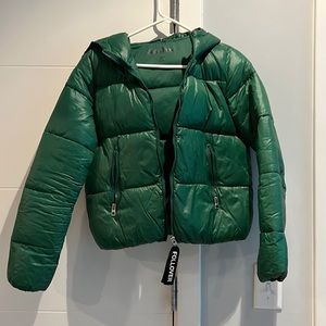 Bershka green puffer